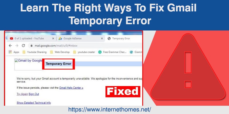 Gmail Temporary Error