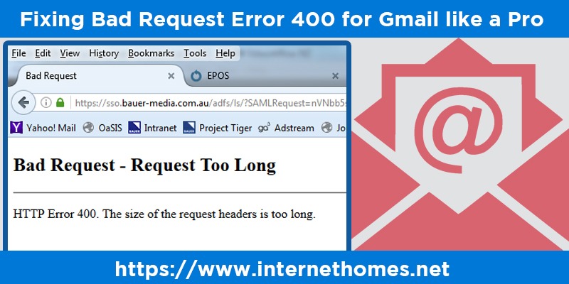 Bad Request Error 400 for Gmail